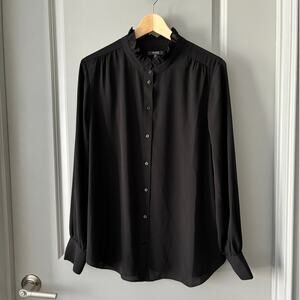 NYDJ Ruffle Collar Button-Up Blouse